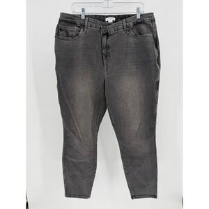 Good American Womens Good Curve Skinny Jeans Crossover Waistband Stretch Gray 16